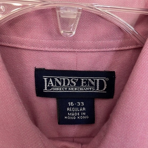 Lands’ End Direct Merchant’s Men’s Rose/Pink Dress Shirt 16-33 - Picture 5 of 10